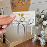 Nikki Smith E9 Herringbone Bow Earrings- Gold/Silver