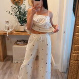 Emmie Embroidered Gauze Crop Top