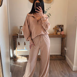 Taupe Trendy Cotton Wide Pants