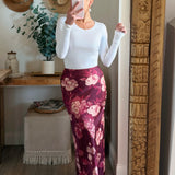 Zella Floral Satin Maxi Skirt