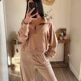 Taupe Trendy Cotton Wide Pants