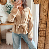 Taupe Maci Belted Knit Jacket