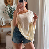 Lilia Asymmetrical Knit Poncho Top