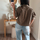 Katie Plaid Cropped Shirt