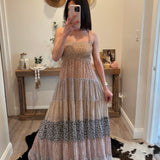 Floral Print Tiered Maxi Dress