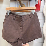 Brown Linen Shorts