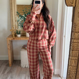 Scarlett Plaid Wide Leg Pants