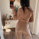 Taupe Trendy Cotton Wide Pants