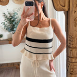 River Ruffled Hem Knit Set -Top