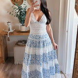 Prim Blue Floral Fit & Flare Dress