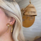 Nikki Smith E9 Herringbone Bow Earrings- Gold/Silver
