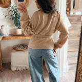 Taupe Maci Belted Knit Jacket