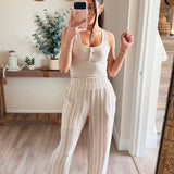 Slate Double Gauze Wide Leg Pants