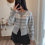 Gray Bella Striped Cardigan