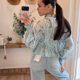 Shea Floral Smocked Peplum Blouse