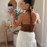 Mickayla Shell Linen Blend Woven Top
