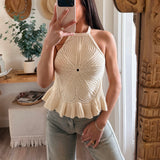 Amy Crochet Front Halter Neck Top
