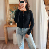 Black Kassidy Cable Knit Cardigan