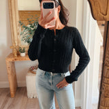 Black Kassidy Cable Knit Cardigan