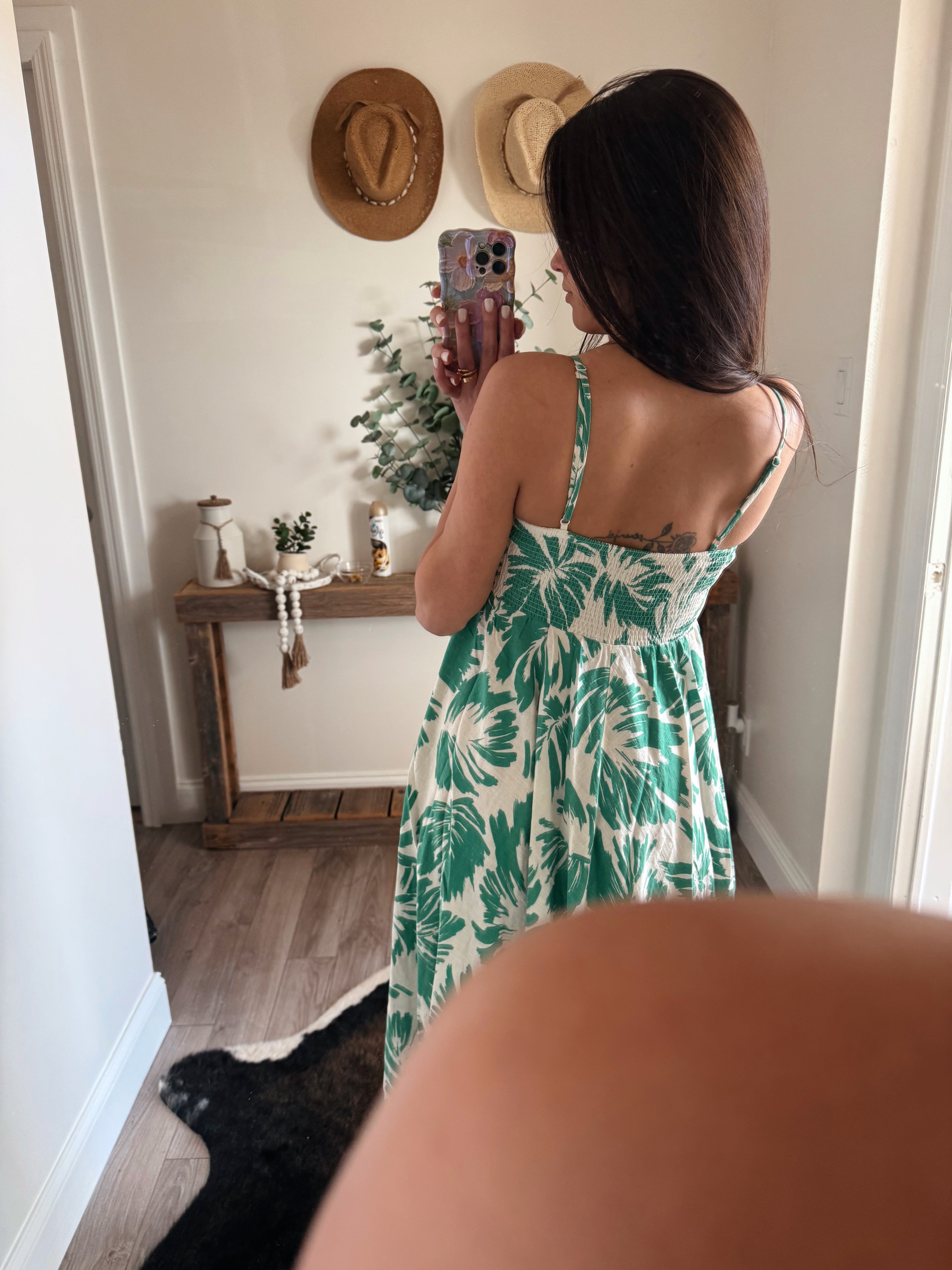 Palm Leaf Maxi Dress - L Palm Leaf Maxi Dress - L