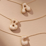 SAVVY E1 Medium Initial Waterdrop 18K Gold Necklace