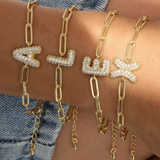 SAVVY D9 BLING BUBBLE INITIAL BRACELET