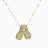 SAVVY E1 Medium Initial Waterdrop 18K Gold Necklace