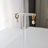 CZ Huggies with Pearl Drop