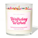 West Clay Birthday Wishes Sprinkle Candle | Vanilla Bday Cake Scented