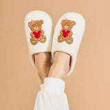 Fuzzy Teddy Bear Slippers