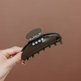 KAXI - Chocolate Brown with Pearl Acetate Claw - 2 Sizes