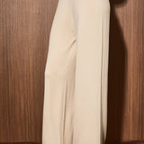 FOLDED WAIST WIDE LEG SWEATER PANTS
