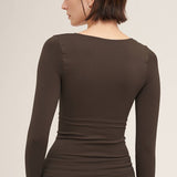 NIKIBIKI Long Sleeve Clean Line Sweetheart Top