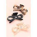 Bow Ribbon Rhinestone Hair Claw Clips