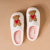 Fuzzy Teddy Bear Slippers