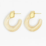 Sahira A3 Kaia Hoops - Beige / Green